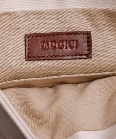  YARGICI Deri Sepet Baskı Detaylı Canvas Çapraz Çanta