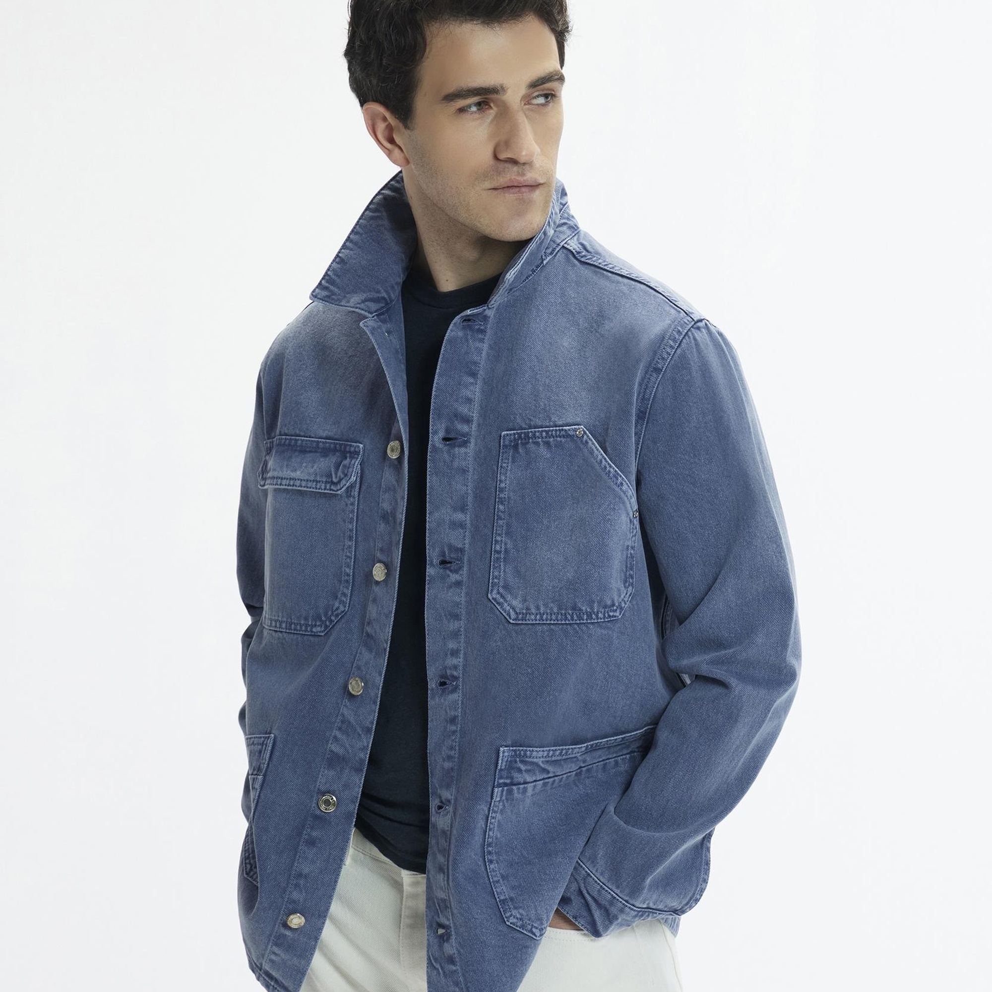 YARGICI Non-Denim Gömlek Yaka Dört Cepli Düğmeli Ceket