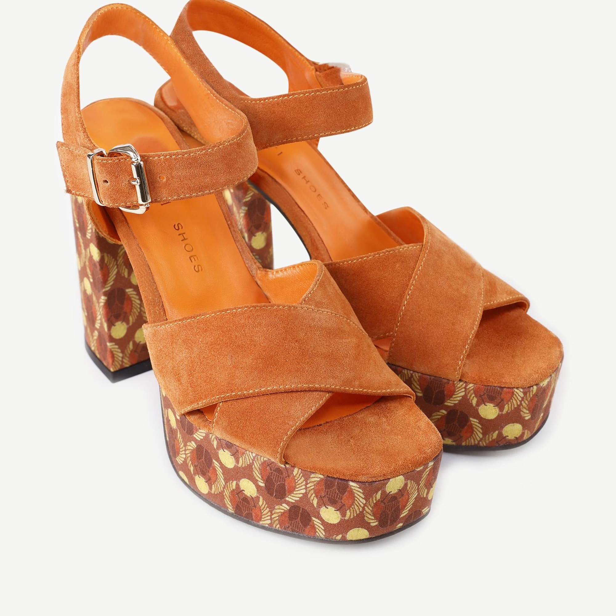 YARGICI Deri Platform Topuklu Sandalet