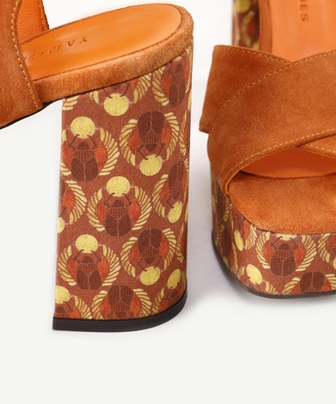  YARGICI Deri Platform Topuklu Sandalet