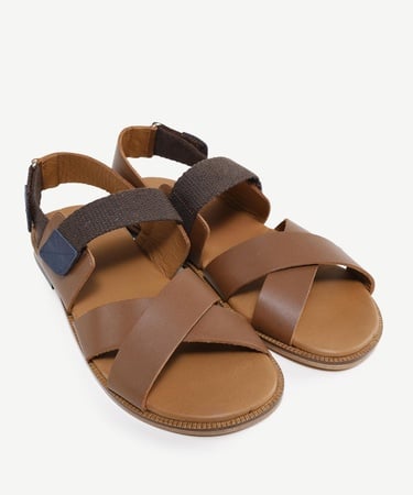  YARGICI Çapraz Deri Sandalet