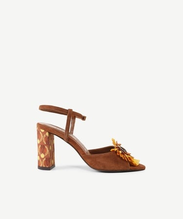  YARGICI Rafya Aksesuar Detaylı Topuklu Sandalet