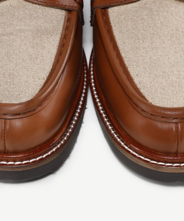  YARGICI Kanvas Detaylı Deri Loafer