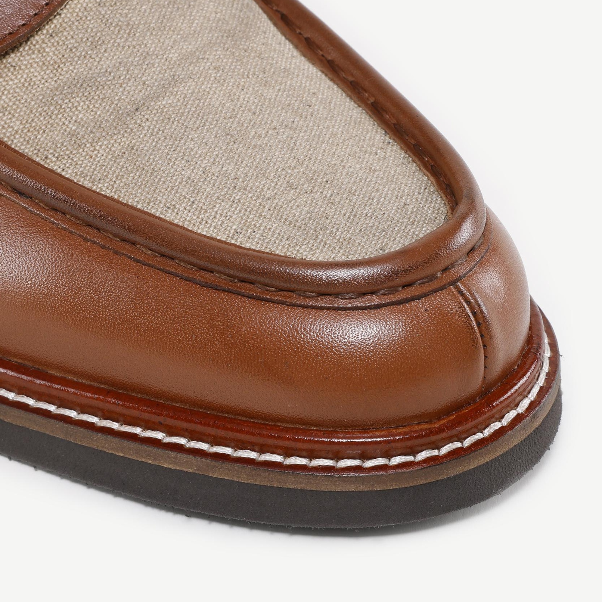 YARGICI Kanvas Detaylı Deri Loafer