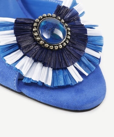  YARGICI Rafya Aksesuar Detaylı Topuklu Sandalet