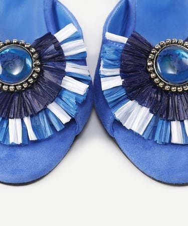  YARGICI Rafya Aksesuar Detaylı Topuklu Sandalet