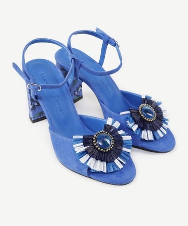  YARGICI Rafya Aksesuar Detaylı Topuklu Sandalet