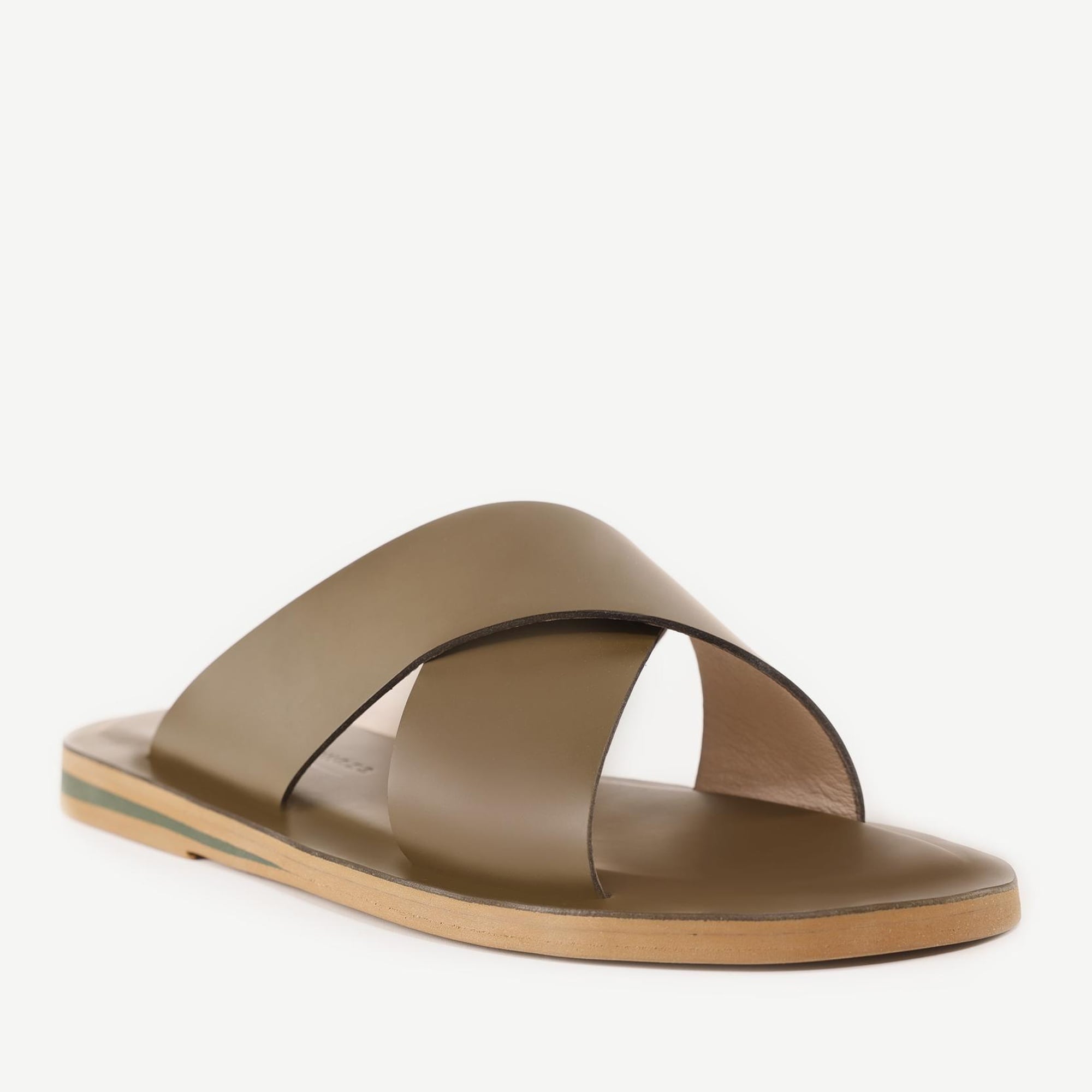 YARGICI Çapraz Bantlı Deri Terlik