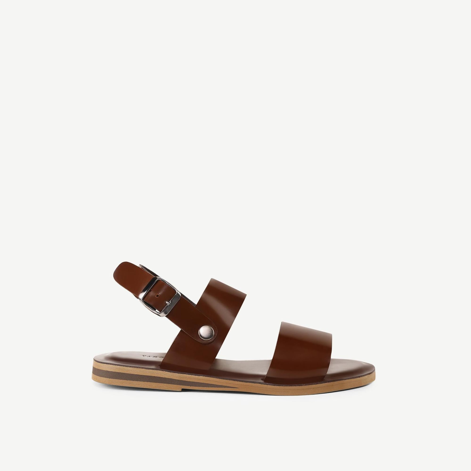 YARGICI Tek Bantlı Deri Sandalet