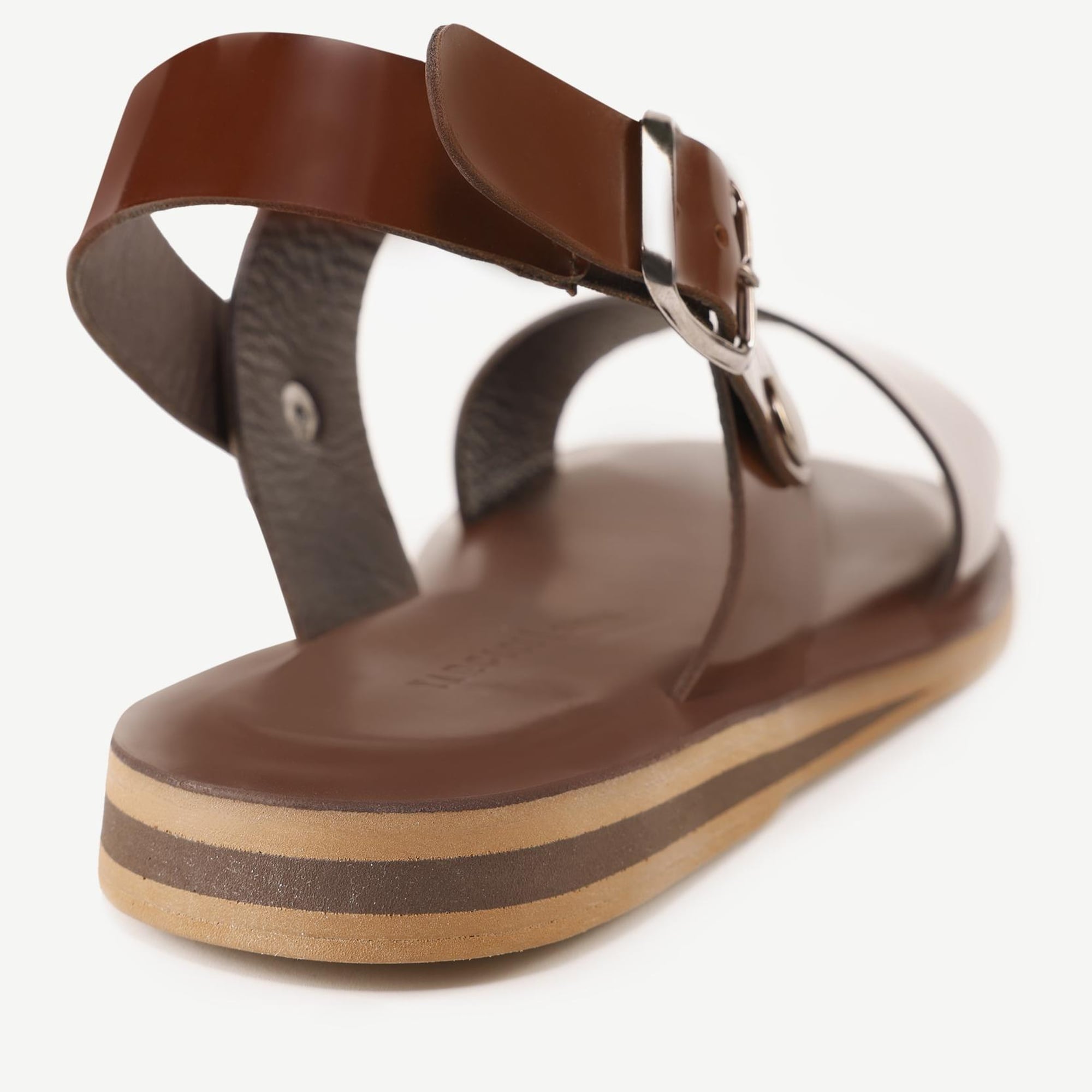 YARGICI Tek Bantlı Deri Sandalet