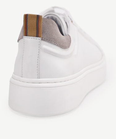  YARGICI Silikon Kabartmanlı Deri Bağlı Sneakers