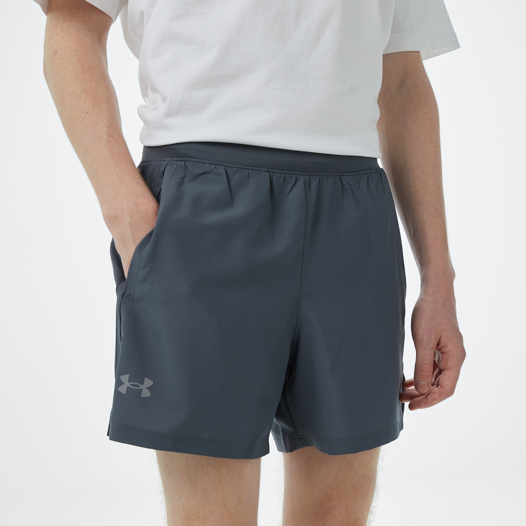Under Armour Launch 5 Erkek Gri Koşu Şortu