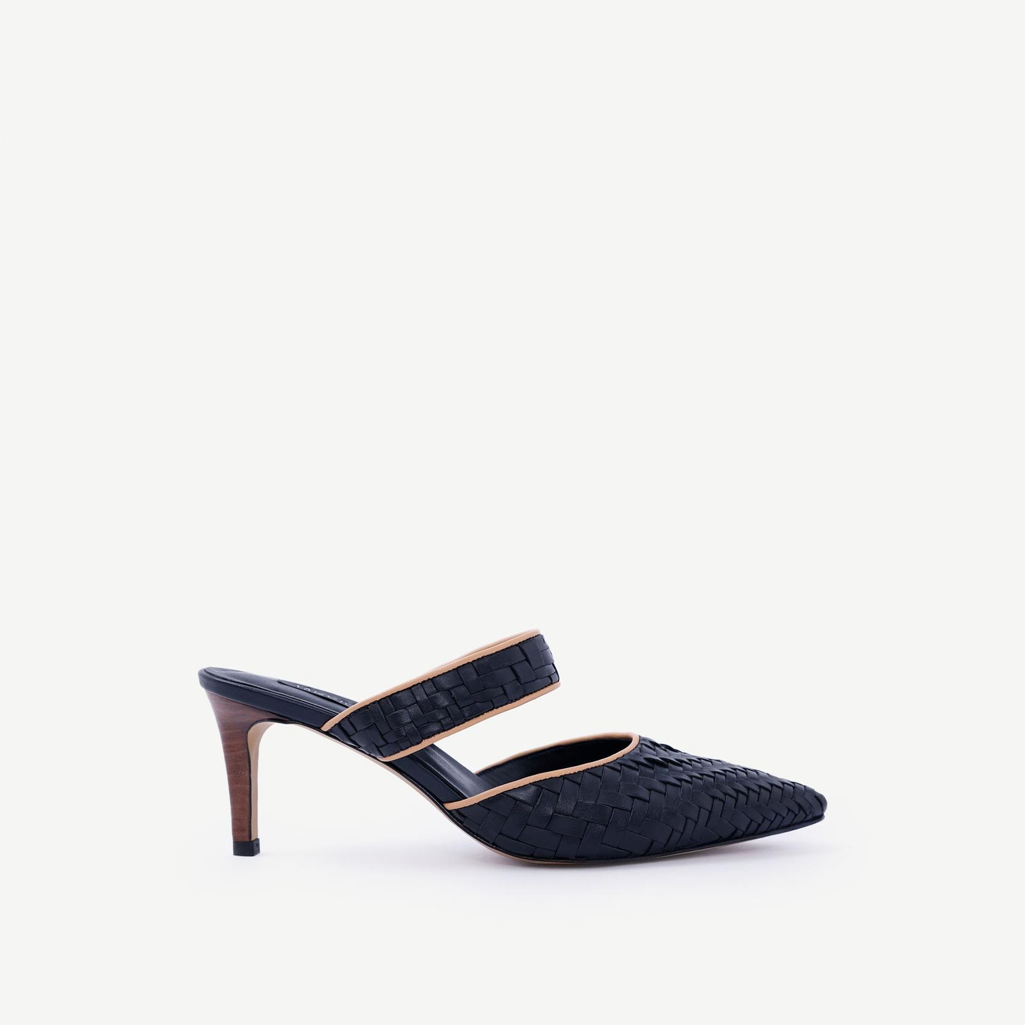 YARGICI Örgü Detaylı Deri Topuklu Terlik