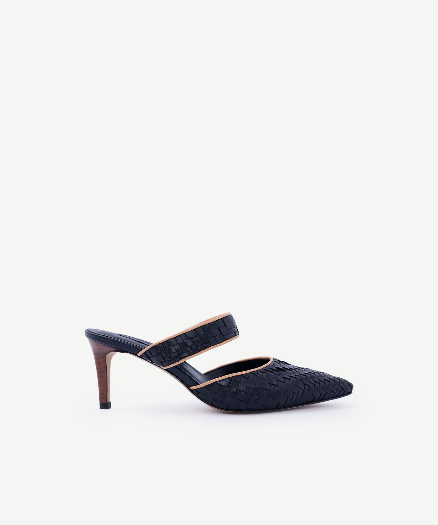  YARGICI Örgü Detaylı Deri Topuklu Terlik