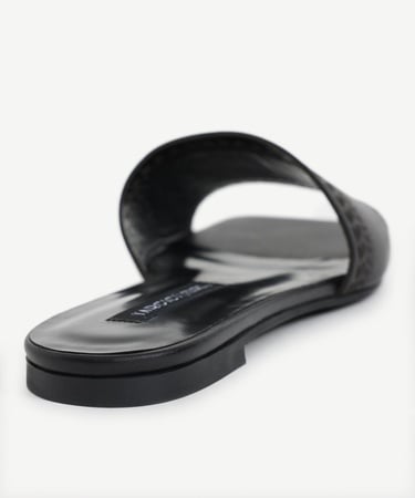  YARGICI Lazer Kesim Deri Düz Terlik