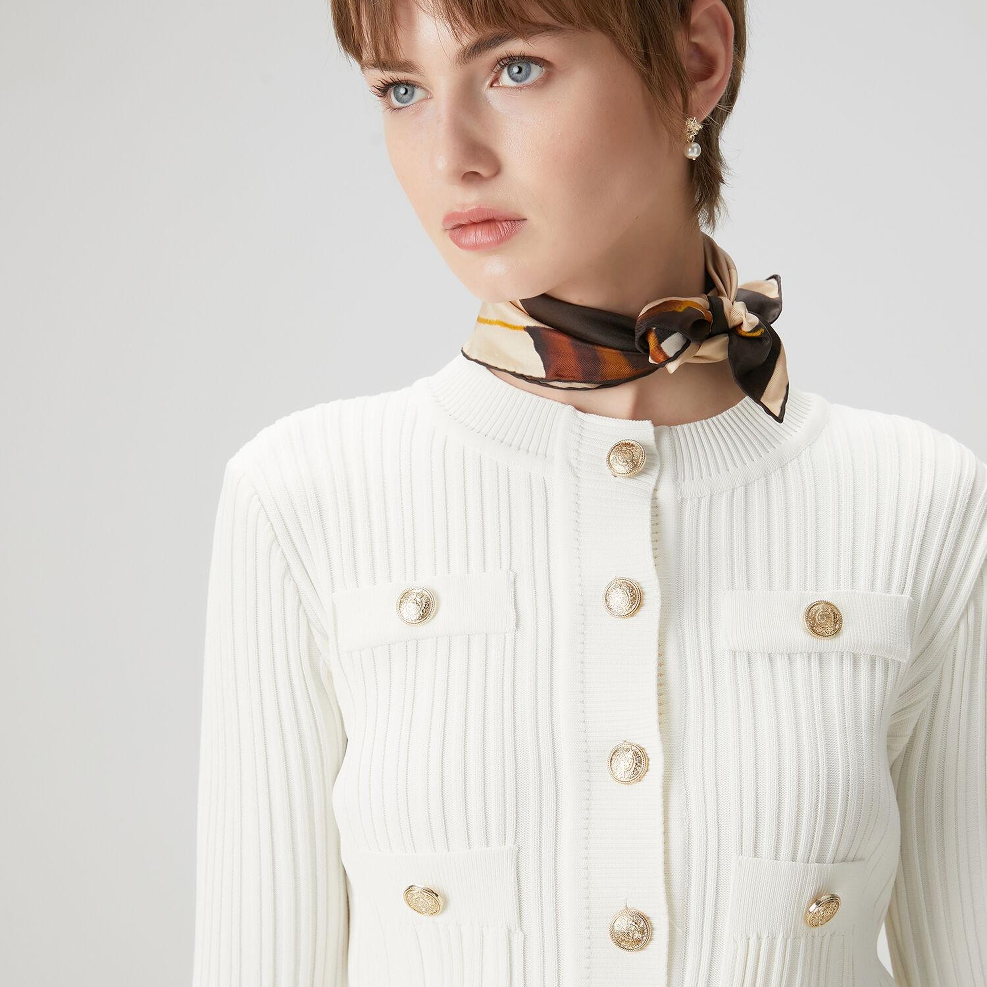 Beymen Club Kadın Kırık Beyaz Ribli Triko Ceket