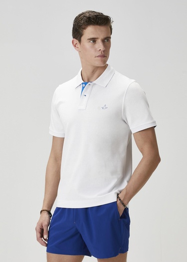  Beymen Club Erkek Comfort Fit Beyaz Polo Yaka T-shirt