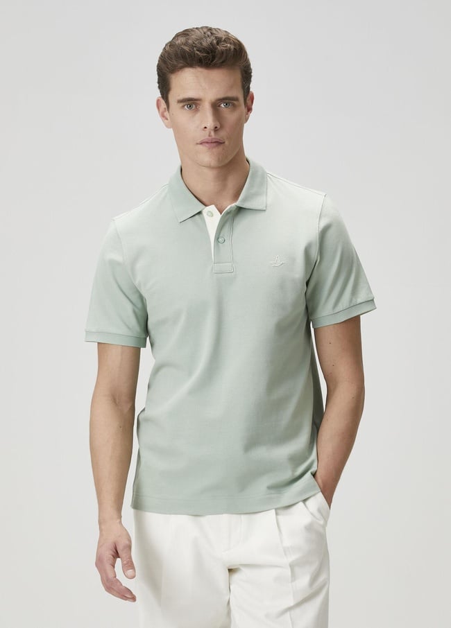  Beymen Club Erkek Basic Fit Yeşil Polo Yaka T-shirt