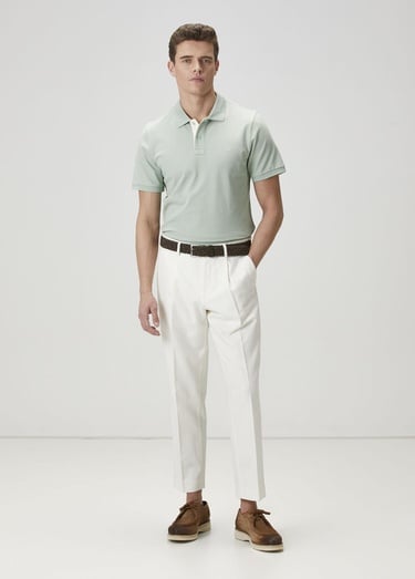  Beymen Club Erkek Basic Fit Yeşil Polo Yaka T-shirt