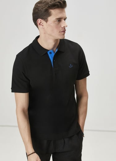  Beymen Club Erkek Comfort Fit Siyah Polo Yaka T-shirt