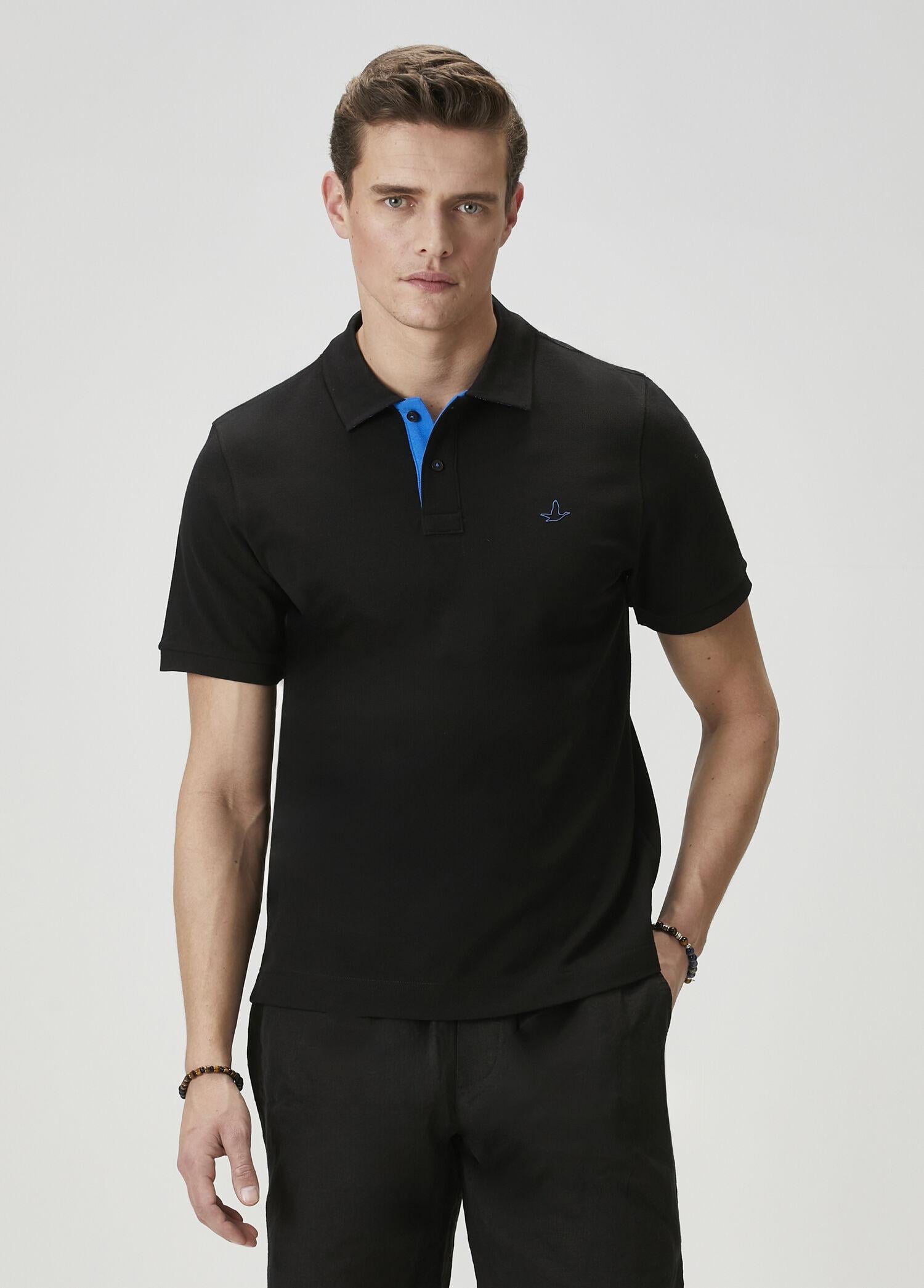  Beymen Club Erkek Comfort Fit Siyah Polo Yaka T-shirt