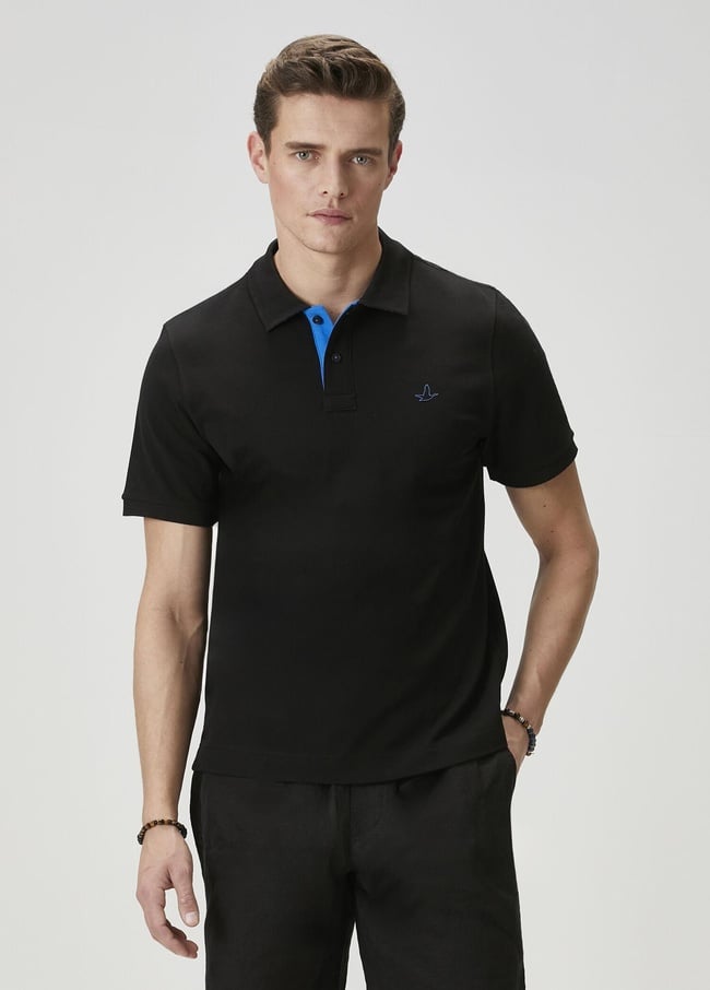  Beymen Club Erkek Comfort Fit Siyah Polo Yaka T-shirt
