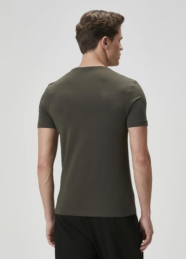  Beymen Club Erkek Haki Basic T-shirt