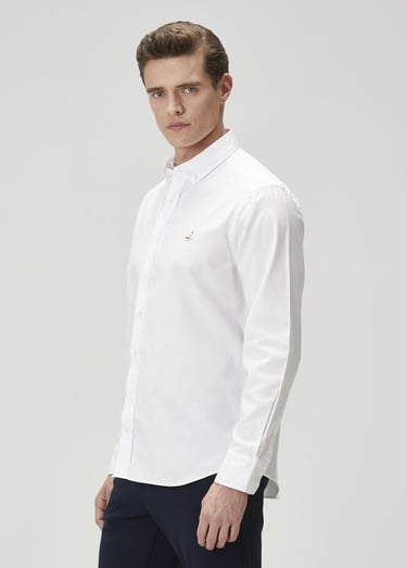  Beymen Club Erkek Comfort Fit Beyaz Oxford Gömlek