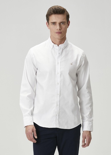  Beymen Club Erkek Comfort Fit Beyaz Oxford Gömlek