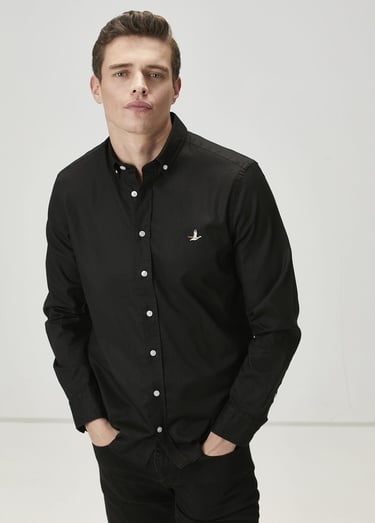  Beymen Club Erkek Comfort Fit Siyah Oxford Gömlek