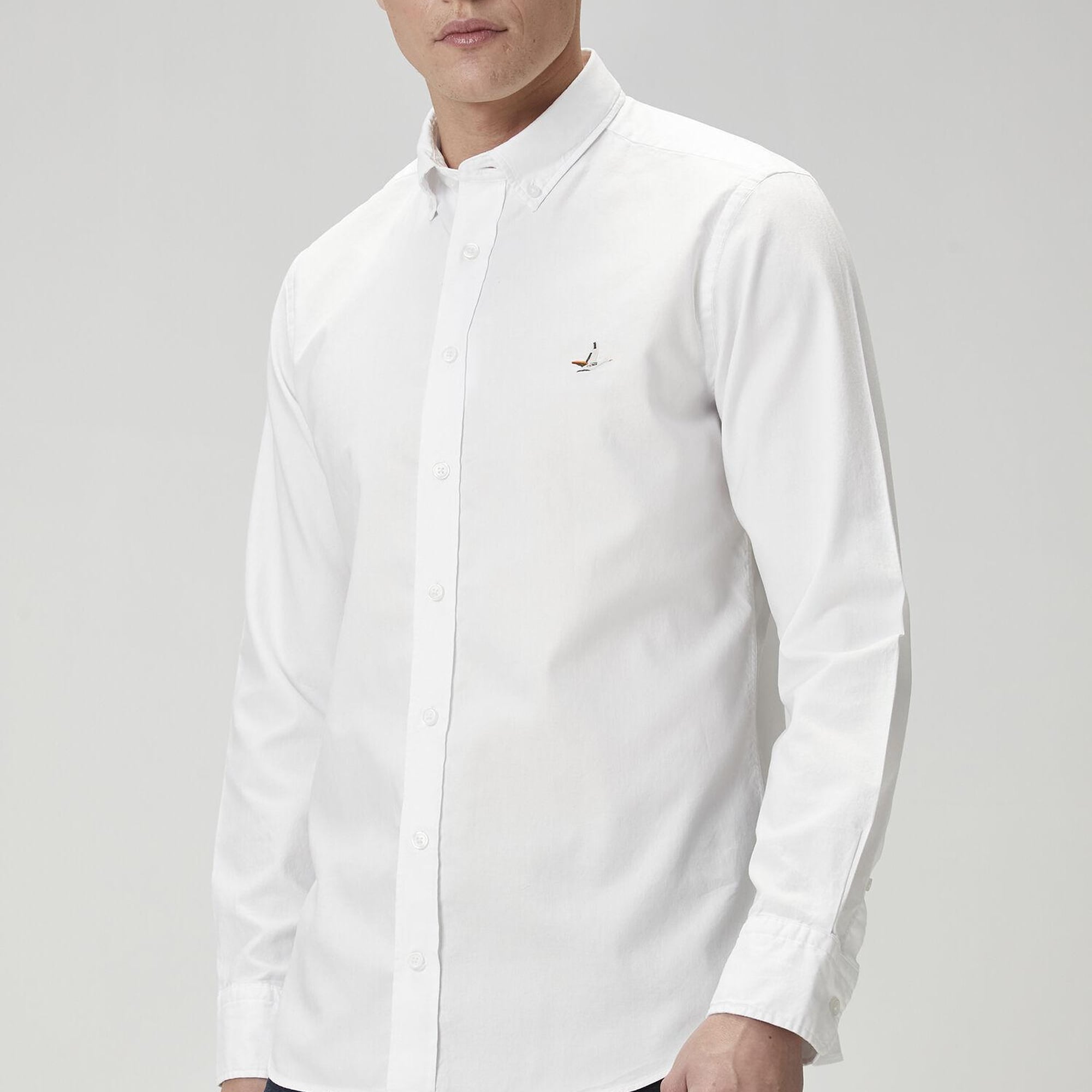 Beymen Club Erkek Slim Fit Beyaz Oxford Gömlek