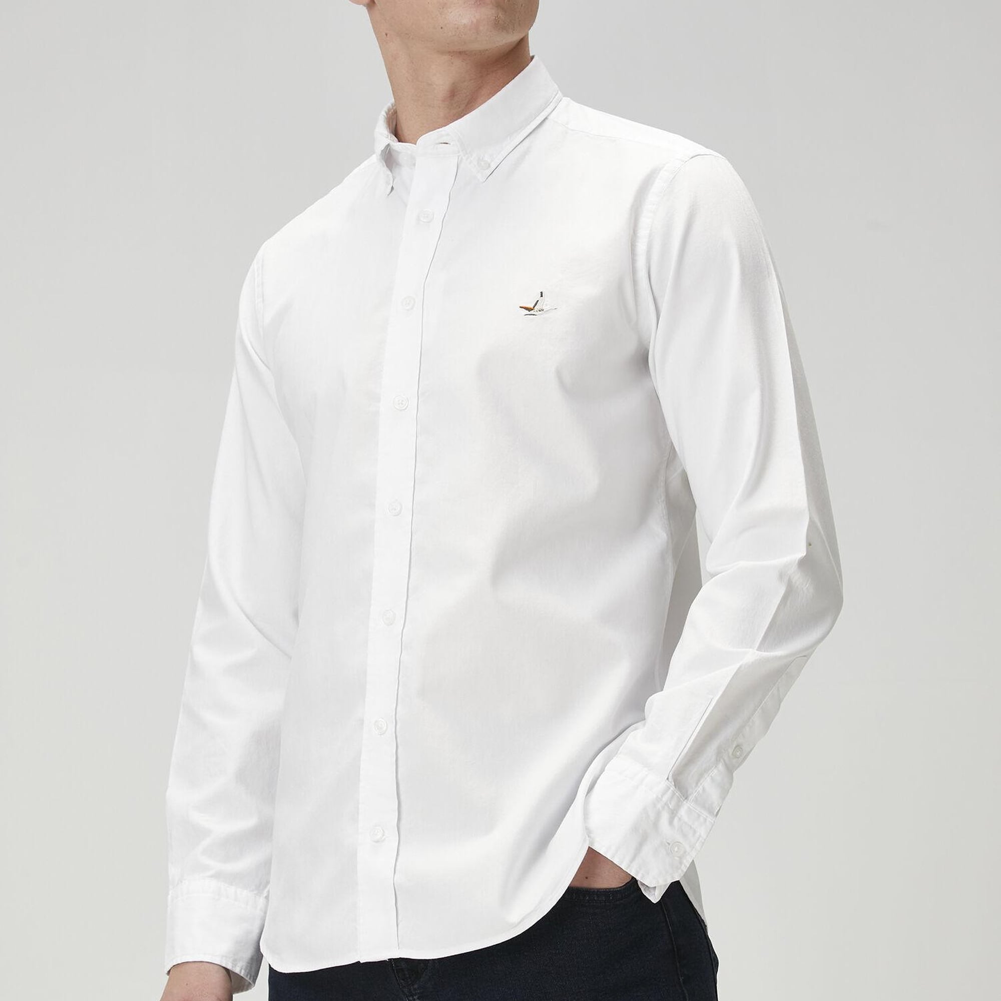 Beymen Club Erkek Slim Fit Beyaz Oxford Gömlek