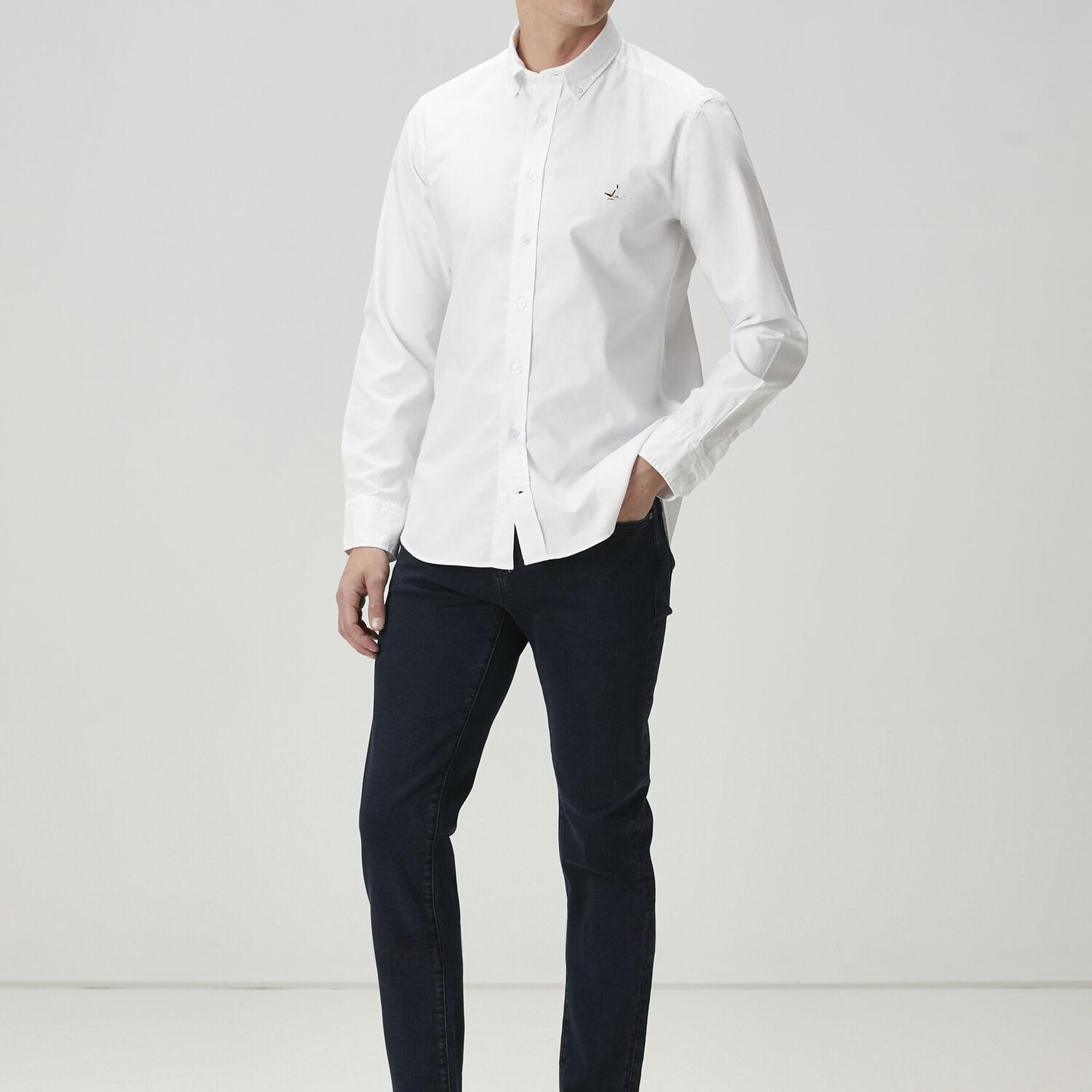 Beymen Club Erkek Slim Fit Beyaz Oxford Gömlek