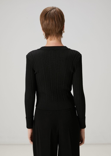  Beymen Club Kadın Siyah Ribli Triko Ceket
