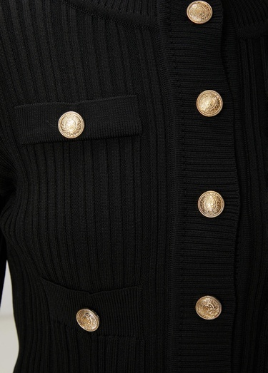  Beymen Club Kadın Siyah Ribli Triko Ceket