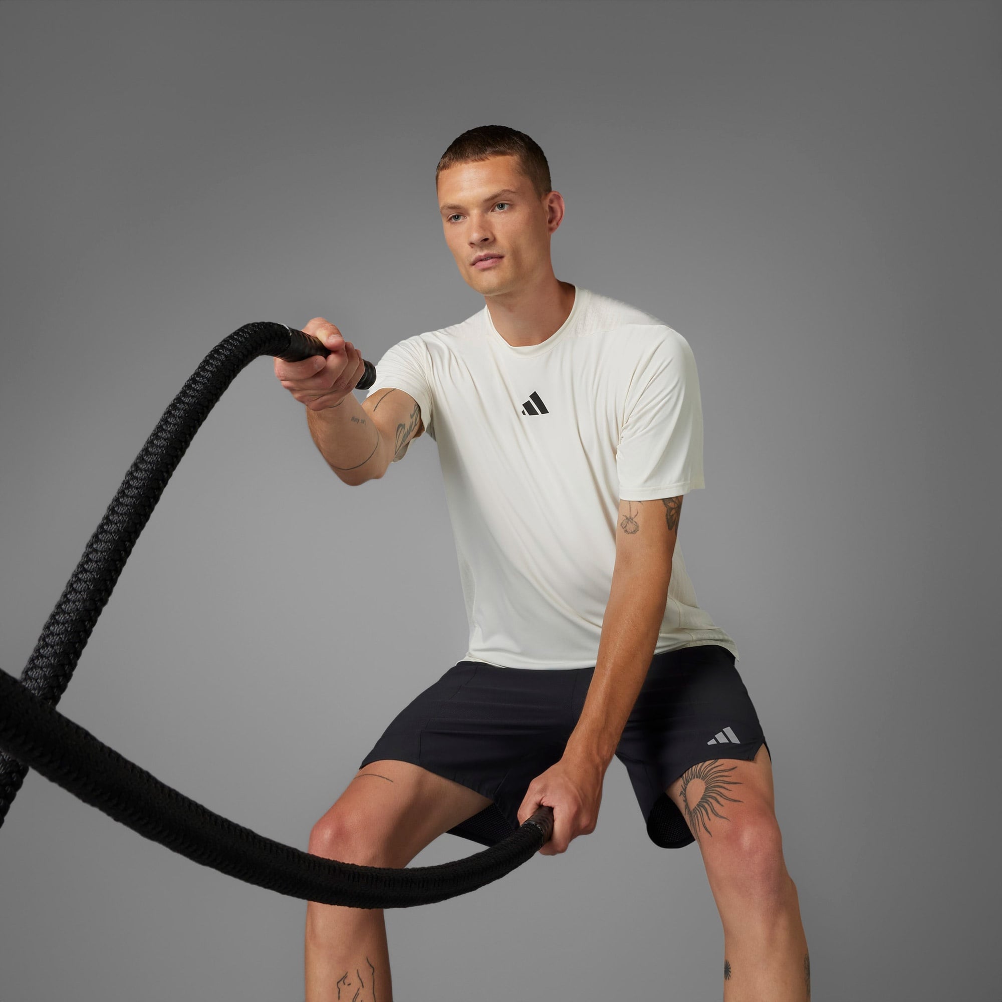 adidas Designed For Training intensity Erkek Beyaz Antrenman T-Shirt