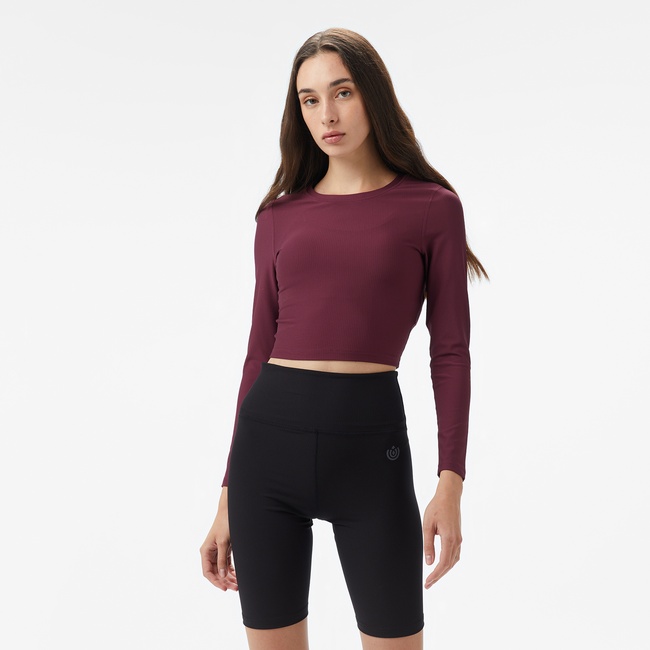  Energetics Olene LS Kadın Bordo Antrenman T-Shirt