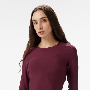  Energetics Olene LS Kadın Bordo Antrenman T-Shirt