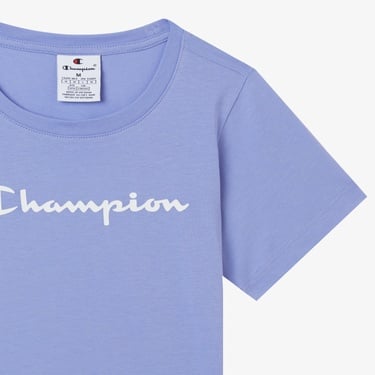  Champion Crewneck SS Çocuk Mor T-Shirt