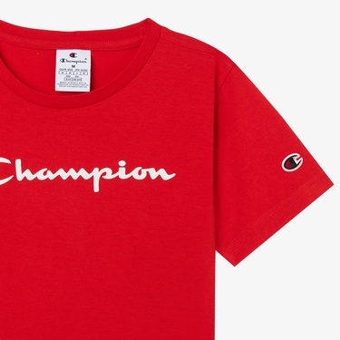  Champion Big Logo Çocuk Kırmızı T-Shirt