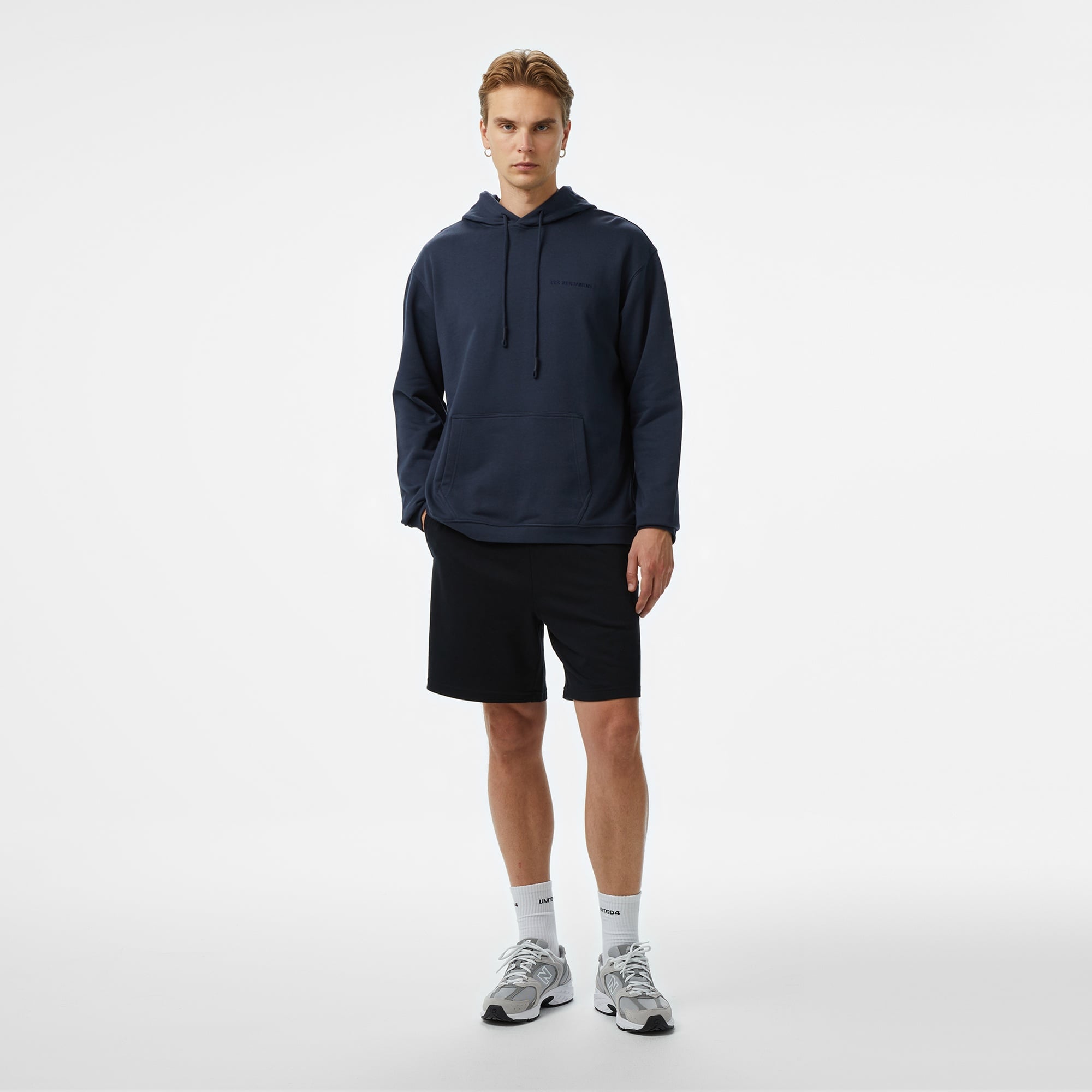 Les Benjamins Essentials Erkek Gri Hoodie