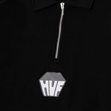  Huf Big Block 1/4 French Terry Zip Erkek Siyah Ceket
