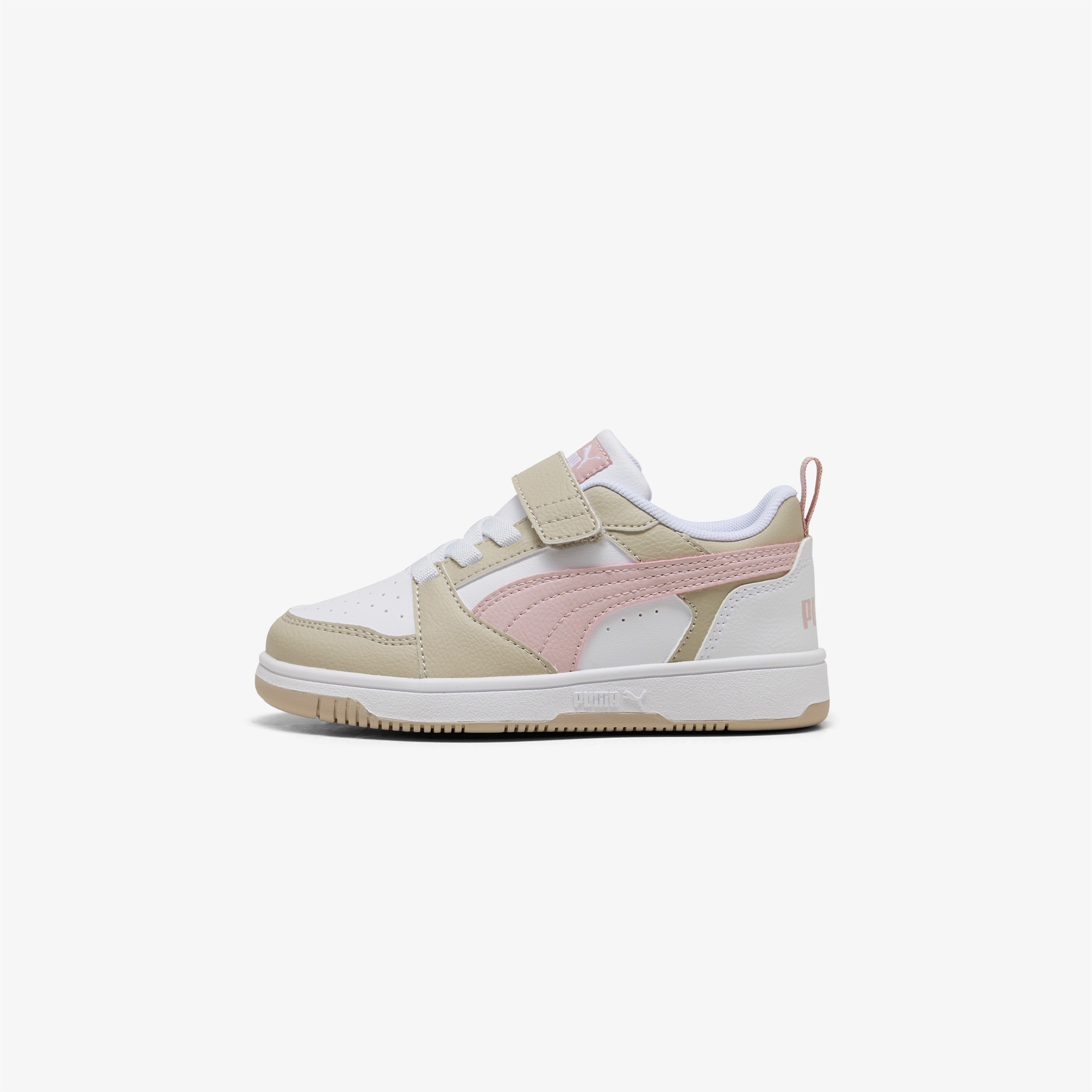 Puma Rebound V6 Low Çocuk Krem/Pembe Spor Ayakkabı