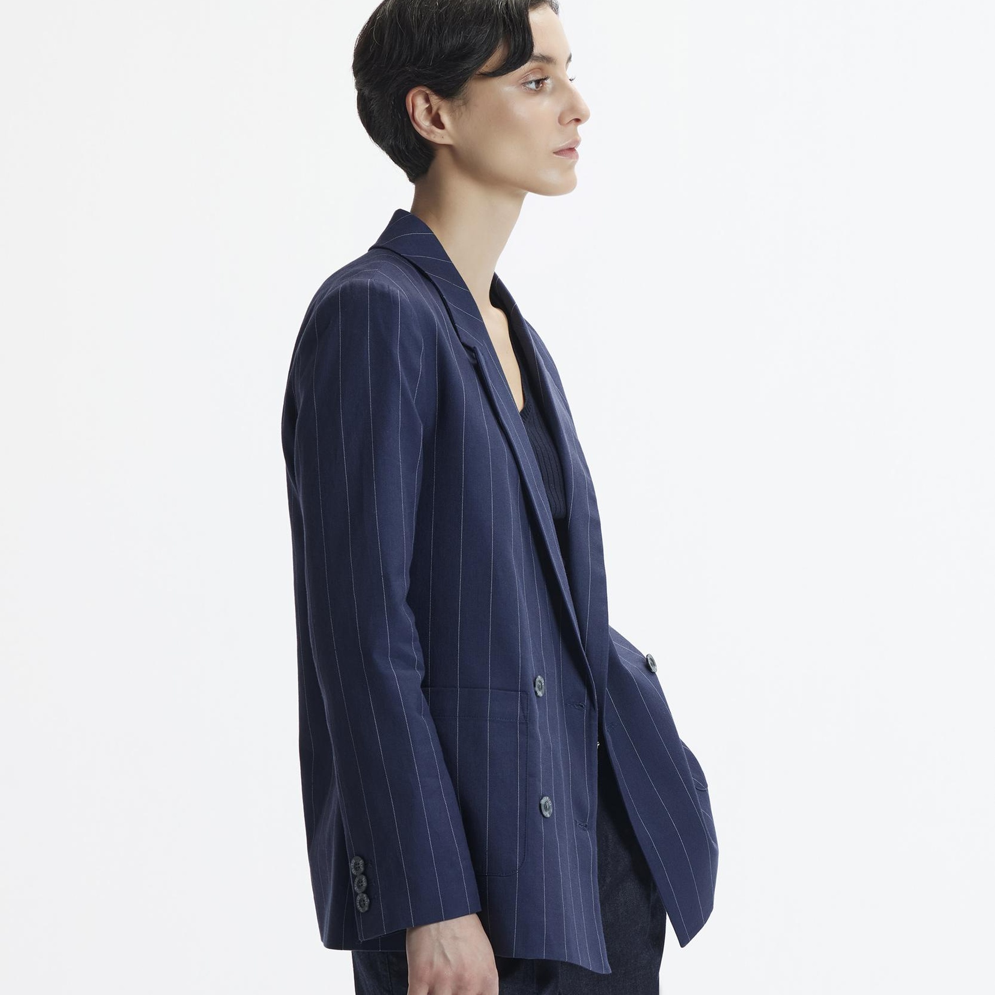 YARGICI Kruvaze Kapama Bol Kesim Ceket