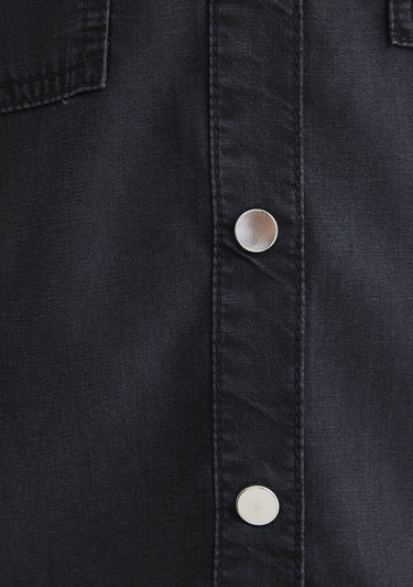  Mavi Betty Gold Klasik Antrasit Jean Gömlek Fitted / Vücuda Oturan Kesim 1210818-87811