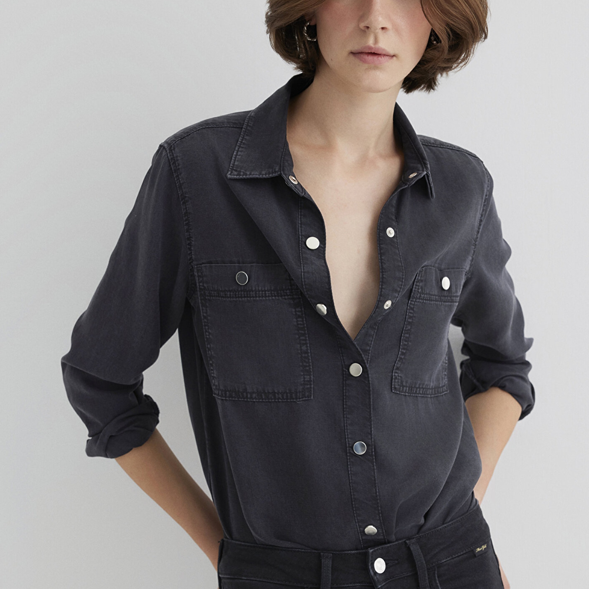 Mavi Betty Gold Klasik Antrasit Jean Gömlek Fitted / Vücuda Oturan Kesim 1210818-87811