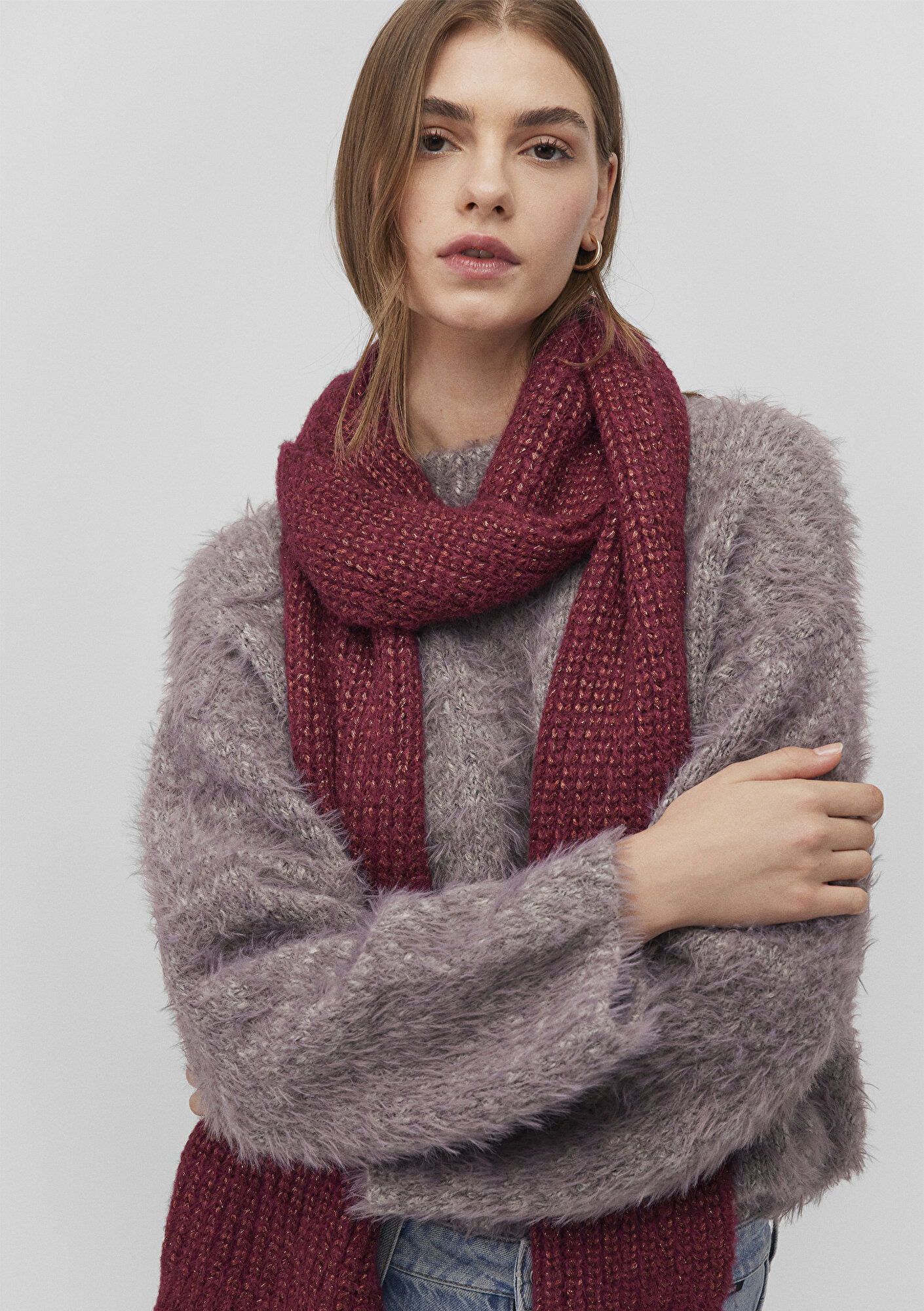  Mavi Bordo Atkı 1912808-30214