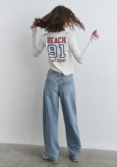  Mavi Lisa 90lar Tokalı İndigo Mavisi Jean Pantolon 1010938-89253