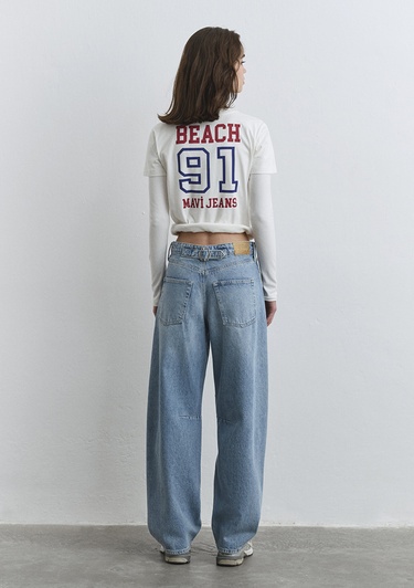  Mavi Lisa 90lar Tokalı İndigo Mavisi Jean Pantolon 1010938-89253