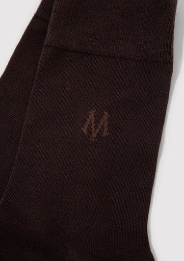  Mavi Mavi Logo Baskılı Kahveregi Soket Çorap 090250-70246